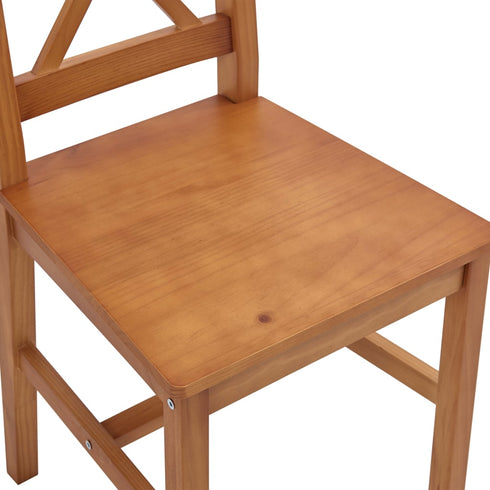 Maison Madeleine -  9 Piece Dining Set Pinewood Honey Brown